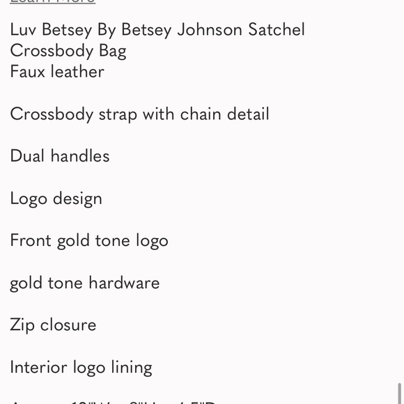 Betsy Johnson large satchel - Picture 5 of 9